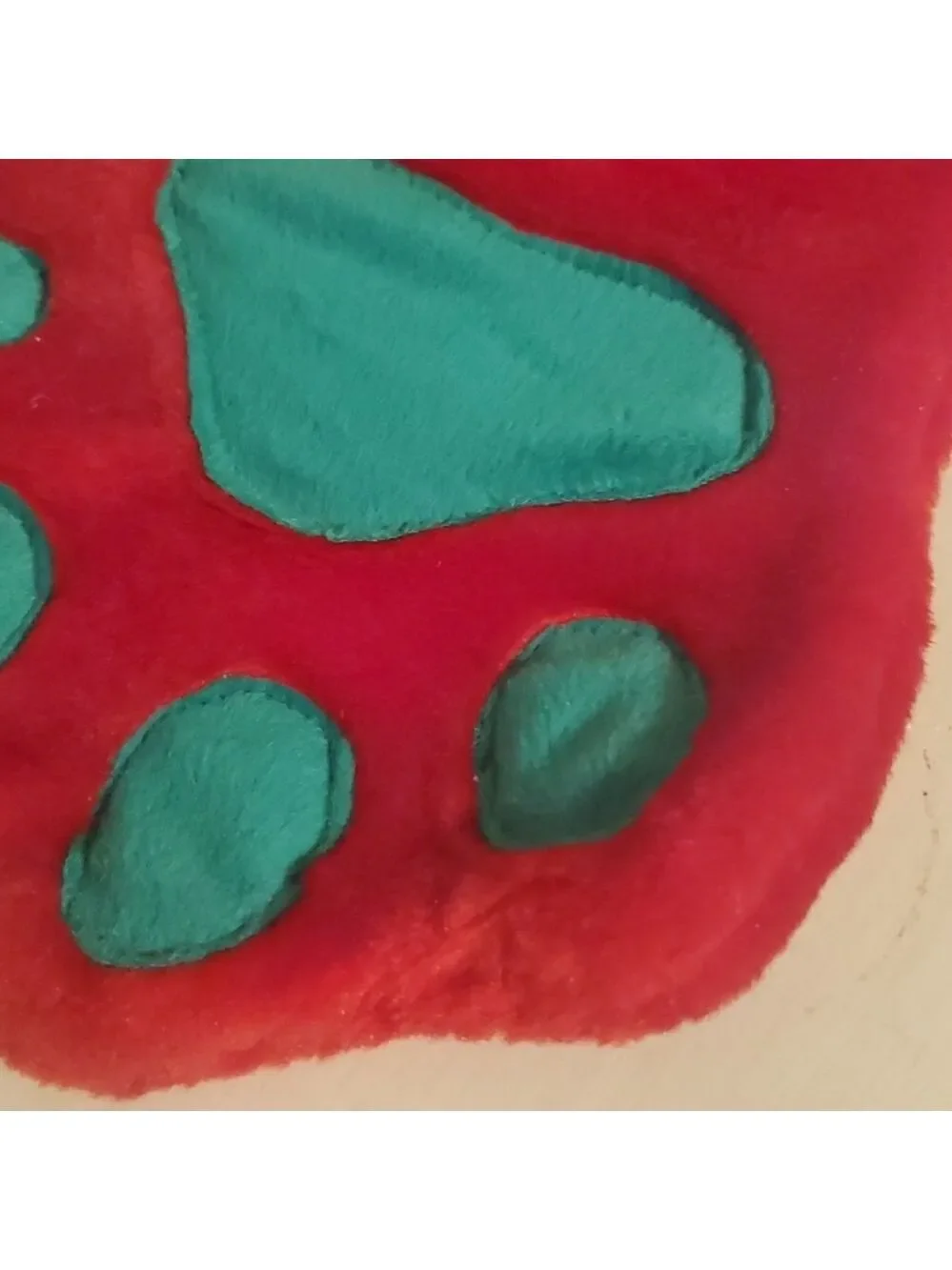 Dog Christmas stocking Plush Pet Dog Holiday Red Green Faux Fur Paw Shape